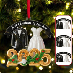 Alternative view of Christmas Couple Acrylic Ornament - Personalized Gift For Couple 03TGMG090825