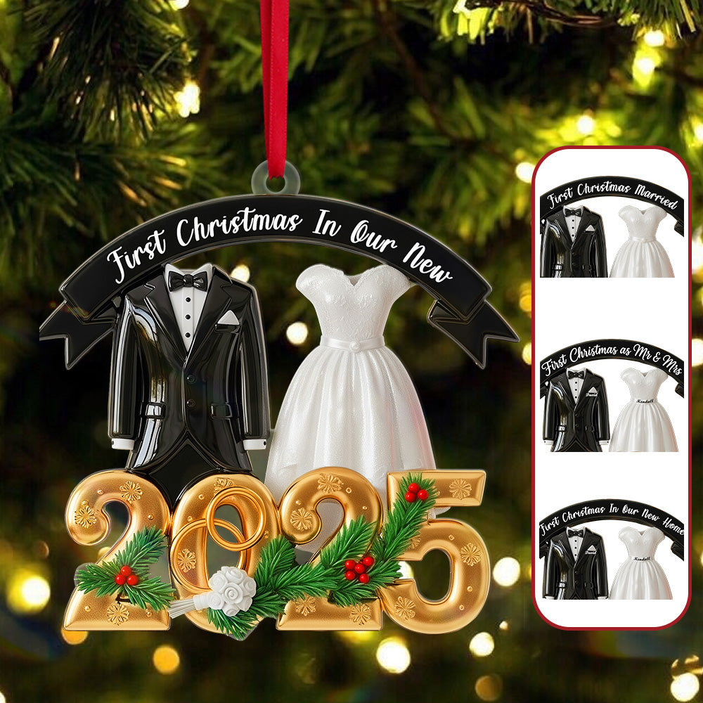 Alternative view of Christmas Couple Acrylic Ornament - Personalized Gift For Couple 03TGMG090825
