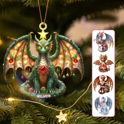 Alternative view of Christmas Dragon Acrylic Ornament - Personalized Gift For Christmas Ornament 01PAMG170925