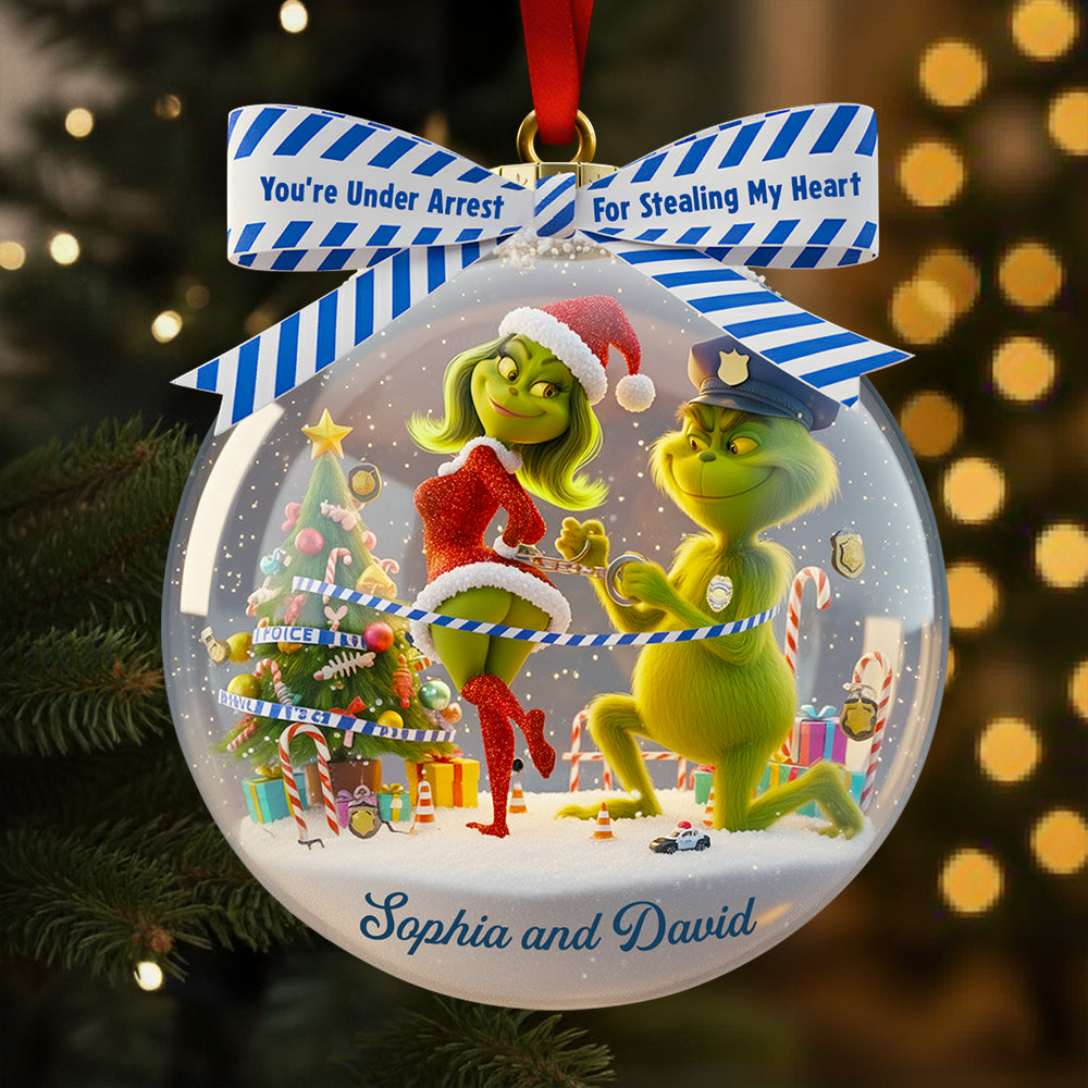 Alternative view of Christmas Love Under Arrest - Personalized Gifts For Couple Ornament 06TGDT300925