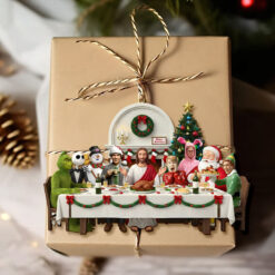Alternative view of Christmas Party With Jesus Christ Ornament - Personalized For Christians and Classic Christmas Movie Lovers 01QHTI151025