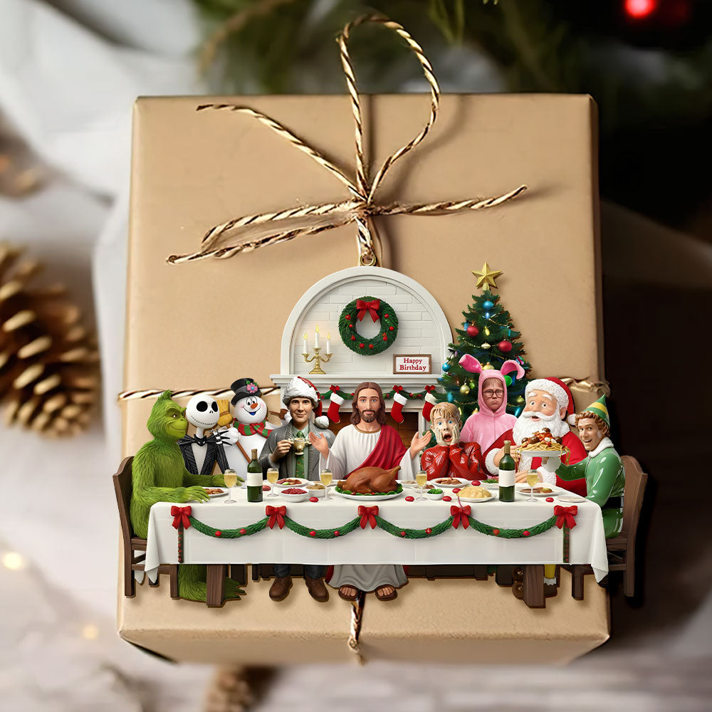Alternative view of Christmas Party With Jesus Christ Ornament - Personalized For Christians and Classic Christmas Movie Lovers 01QHTI151025