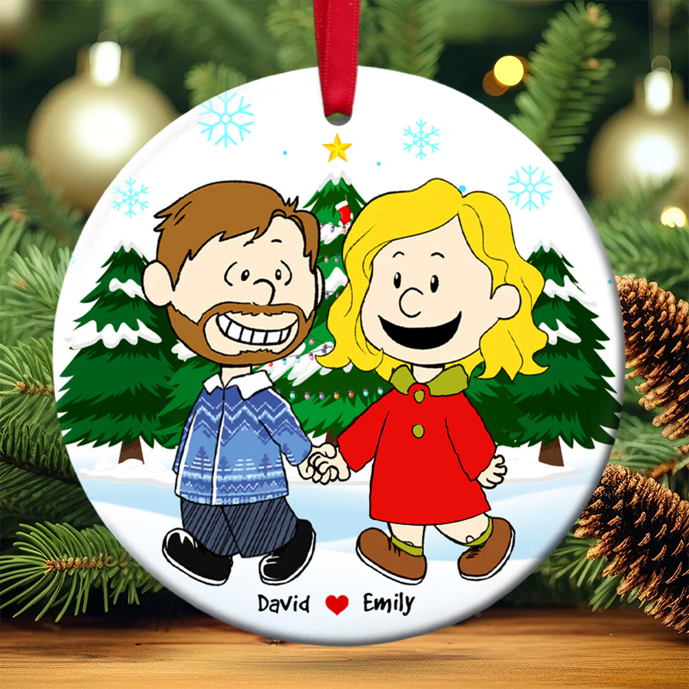 Couple Ceramic Ornament - Personalized Gifts For Couple Walking Hand In Hand
