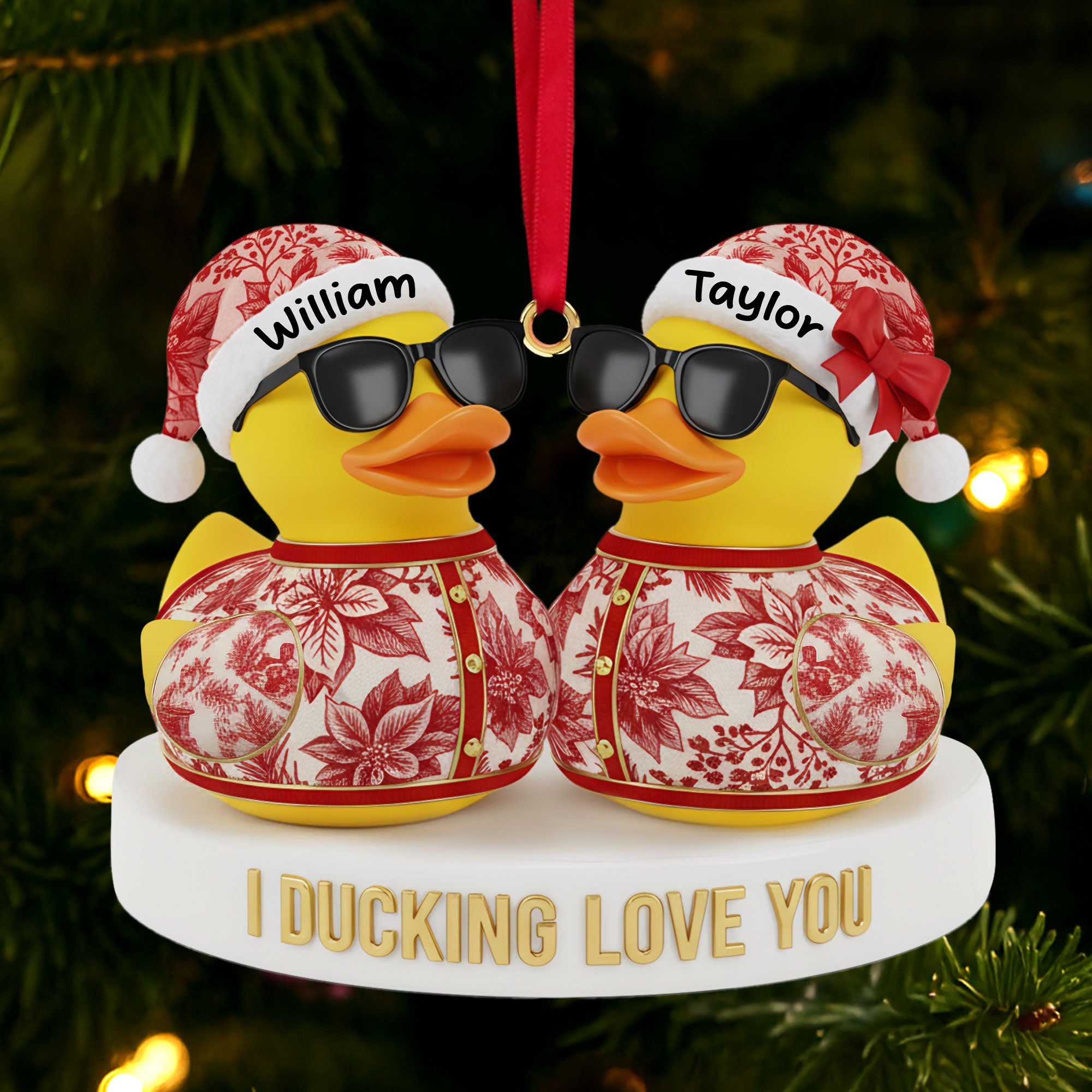 Couple Duck Christmas Ornament Personalized Gifts For Couple 01PGTI211025
