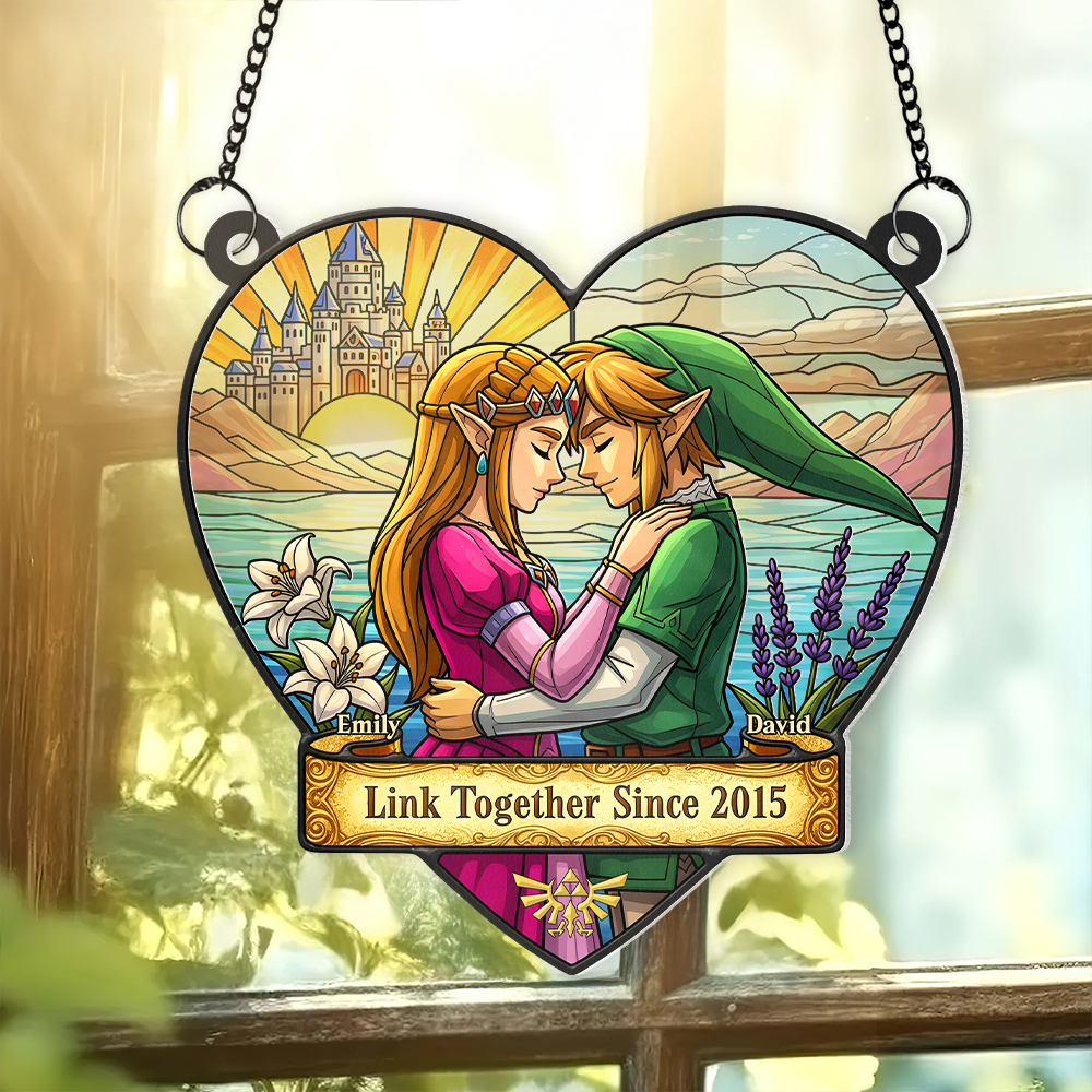 Couple Link Window Hanging Suncatcher Ornament - Personalized Gifts For Couple 02napu110625