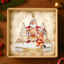Alternative view of Couple Santa Funny Ornament Personalized Gifts 05OHDT301025