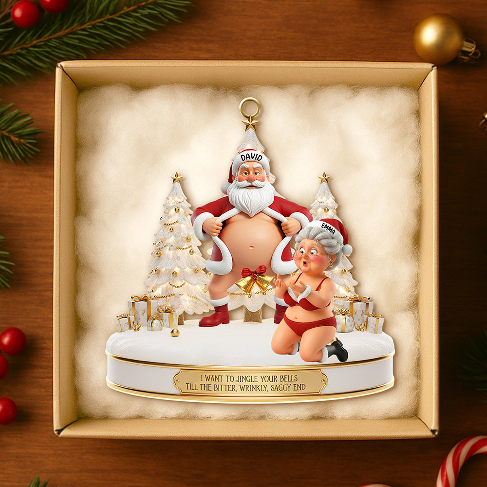 Alternative view of Couple Santa Funny Ornament Personalized Gifts 05OHDT301025