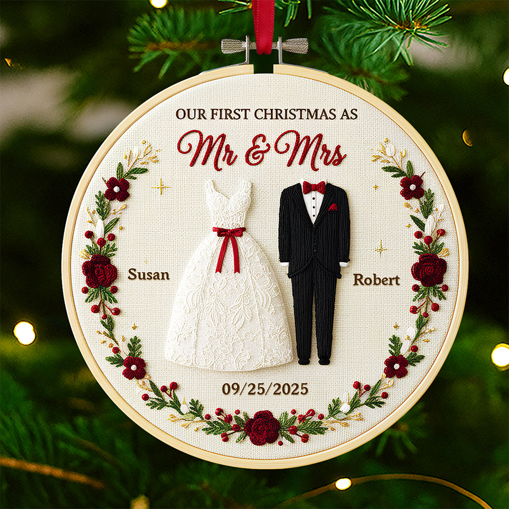 Couple Wedding Christmas Ornament Personalized Gifts For Couple 10PGDT041125
