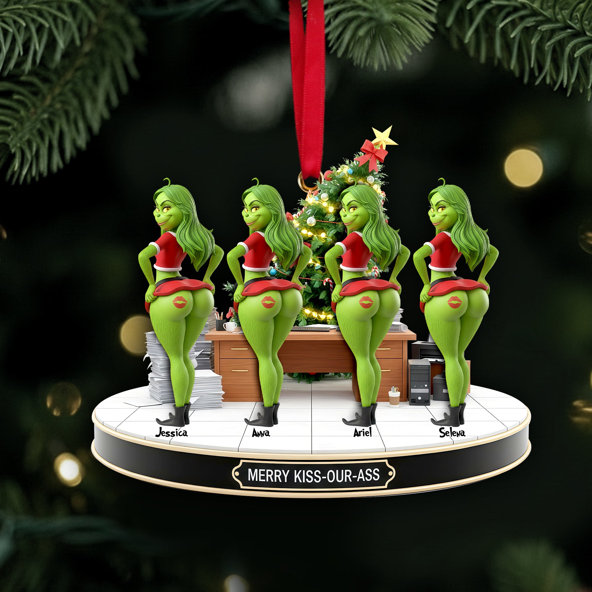 Alternative view of Coworker Merry A**mas Ornament - Personalized Gifts For Coworkers 04ohlu071125