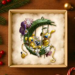 Alternative view of Cozy Spotted Yellow Monkey Family Hanging Nest Ornament, Personalized Gifts For Family 01qhtn061025