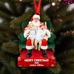 Crying on Santa’s Lap Ornament Custom Photo Christmas Gifts 02DTDT130925