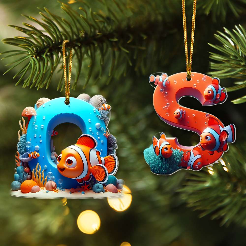 Alternative view of Custom Alphabet Letter Christmas Gifts For Movie Lover Acrylic ornament 02XQMH241024