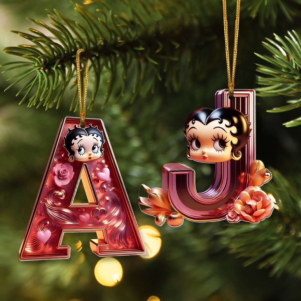 Alternative view of Custom Alphabet Letter Christmas Gifts For Movie Lover Acrylic ornament 02XQMH251024