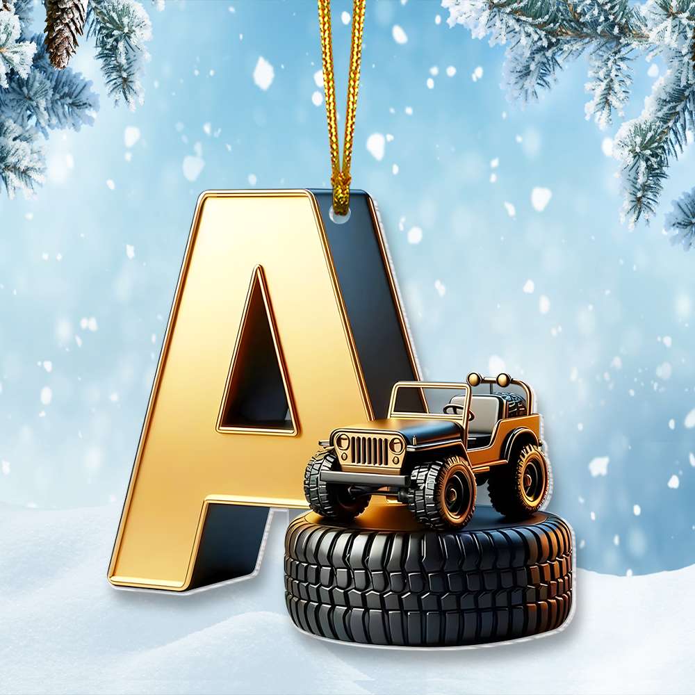 Alternative view of Custom Alphabet Letter Christmas Gifts For Off-Road Lover Acrylic Ornament 03OHMH281024