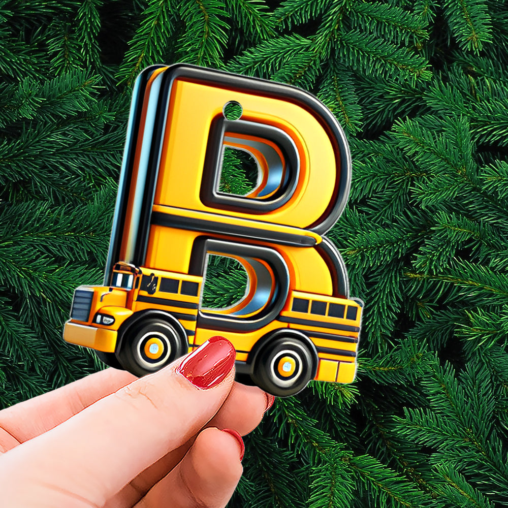 Custom Alphabet Letter Gifts For Bus Lover Christmas Ornament 011xqtn241024