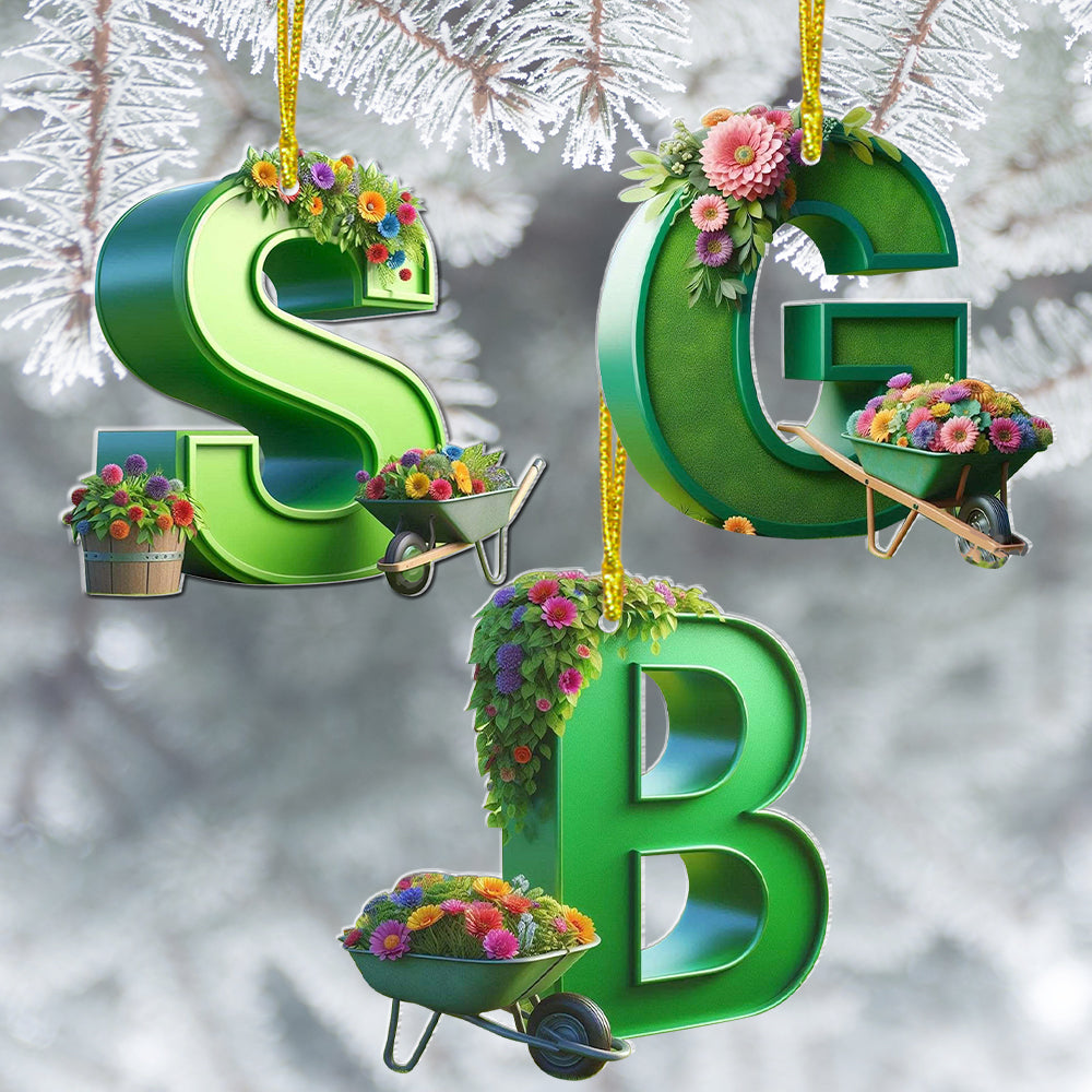 Alternative view of Custom Alphabet Letter Gifts For Garden Lovers Christmas Ornament 04ohtn191024