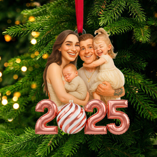 Custom Caricature Photo Personalized Gifts For Family Christmas Ornament 03pgtn130825 - Image 3