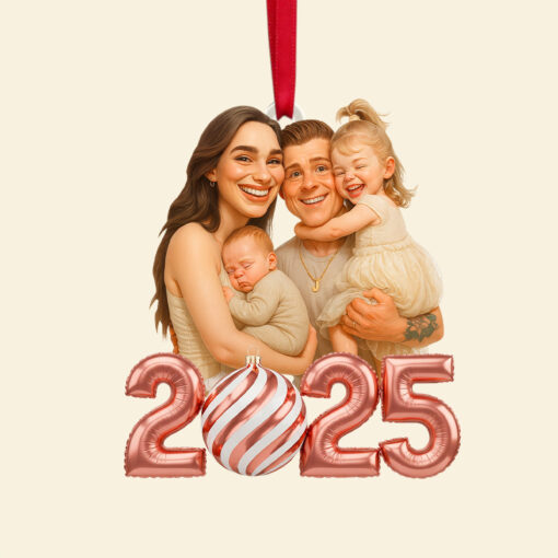 Custom Caricature Photo Personalized Gifts For Family Christmas Ornament 03pgtn130825 - Image 4