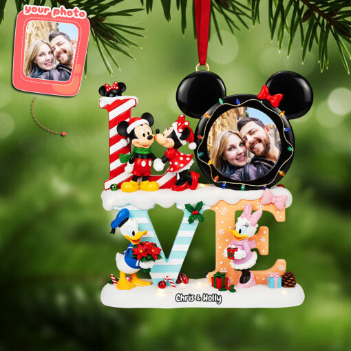 Custom Photo Couple Acrylic Ornament, Personalized Gifts For Christmas 03kita101025 - Image 2