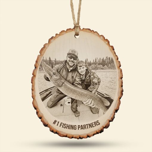 Custom Photo Engraved Effect Wood Ornament, Personalized Gifts For Fishing Lovers 04qhti071025 - Image 5
