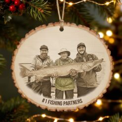 Custom Photo Engraved Effect Wood Ornament, Personalized Gifts For Fishing Lovers 04qhti071025