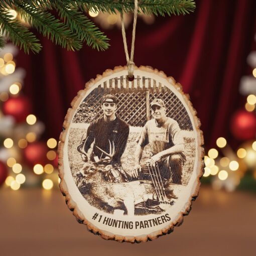 Custom Photo Engraved Effect Wood Ornament, Personalized Gifts For Hunting Lovers 02qhti071025 - Image 2