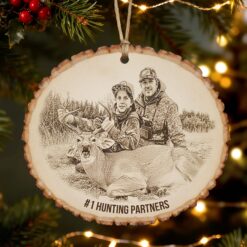 Custom Photo Engraved Effect Wood Ornament, Personalized Gifts For Hunting Lovers 02qhti071025
