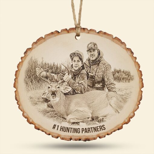 Custom Photo Engraved Effect Wood Ornament, Personalized Gifts For Hunting Lovers 02qhti071025 - Image 4