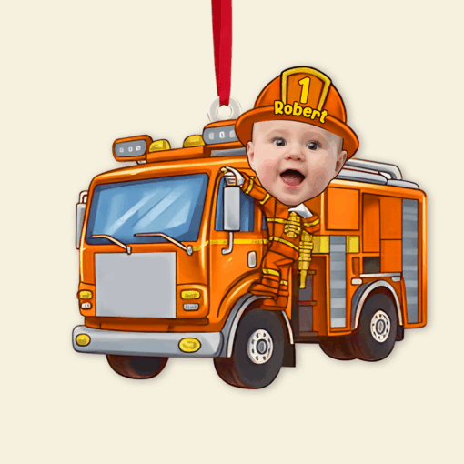 Custom Photo Funny Gifts For Kid Christmas Firefighter Ornament 01xqpu191124 - Image 7