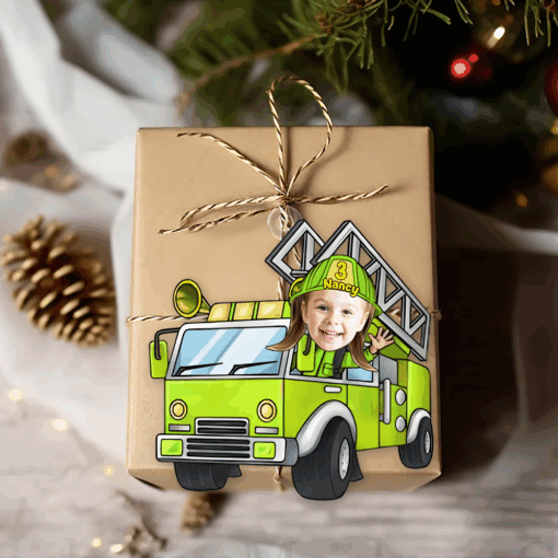 Custom Photo Funny Gifts For Kid Christmas Firefighter Ornament 01xqpu191124 - Image 3