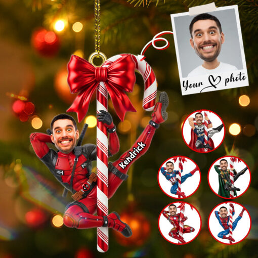 Custom Photo Funny Hero Ornament - Personalized Gifts For Christmas 04NAMG280825 - Image 2