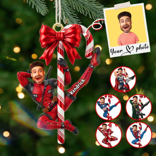 Custom Photo Funny Hero Ornament - Personalized Gifts For Christmas 04NAMG280825 - Image 3