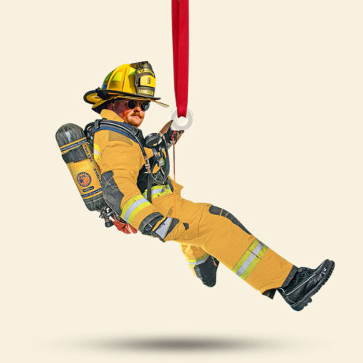 Custom Photo Gift For Firefighter Ornament, Firefighter Hanging 01qhti261124 - Image 3