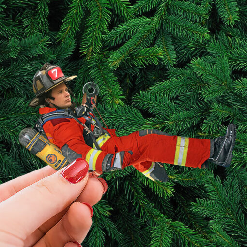 Custom Photo Gift For Firefighter Ornament, Firefighter Hanging 01qhti261124 - Image 2