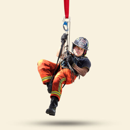 Custom Photo Gift For Firefighter Ornament, Firefighter Hanging 02qhti261124 - Image 4