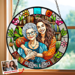 Custom Photo Gifts For Grandma Stained Glass Grandma Sunflower 04DTDT050325