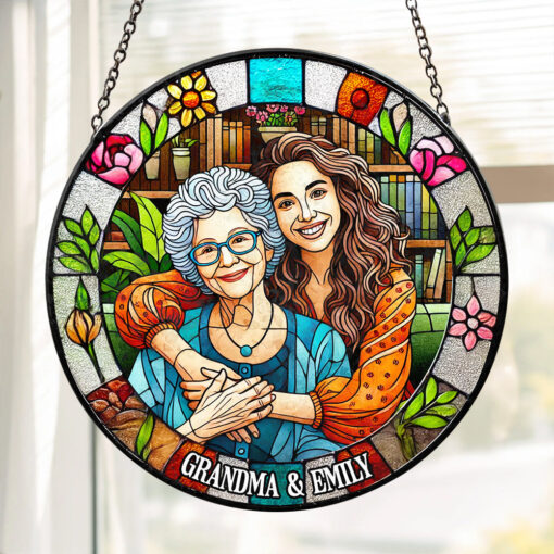 Custom Photo Gifts For Grandma Stained Glass Grandma Sunflower 04DTDT050325 - Image 3