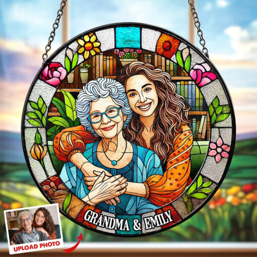 Custom Photo Gifts For Grandma Stained Glass Grandma Sunflower 04DTDT050325 - Image 2