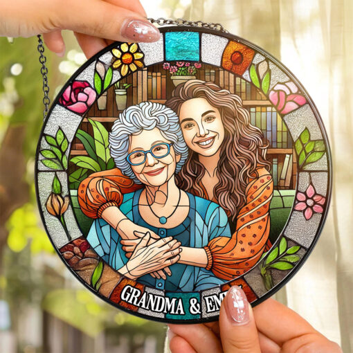 Custom Photo Gifts For Grandma Stained Glass Grandma Sunflower 04DTDT050325 - Image 4