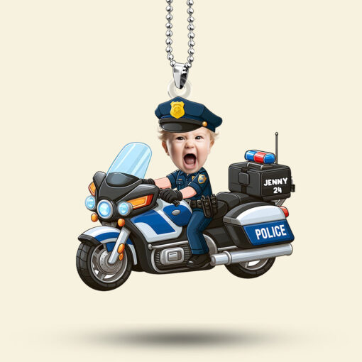 Custom Photo Gifts For Kids Car Ornament - Firefighter & Police Themes 02ohti091224 - Image 6