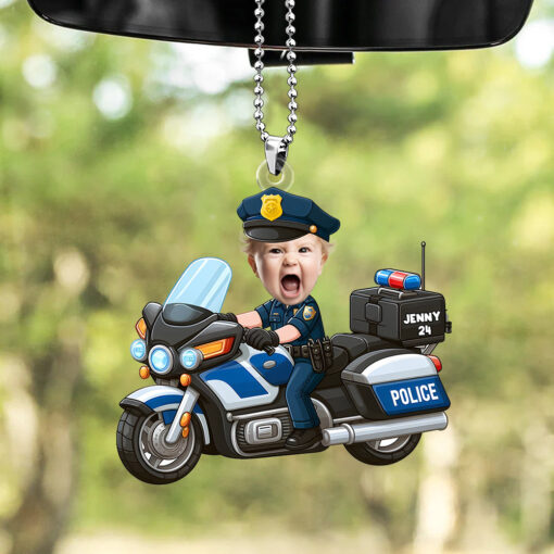 Custom Photo Gifts For Kids Car Ornament - Firefighter & Police Themes 02ohti091224 - Image 5