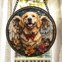 Alternative view of Custom Photo Gifts For Memorial Dog Stained Glass 03huti060325