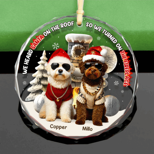 Custom Photo Gifts For Pet Lovers Christmas Ornament, Turned On The Fireplace 01tgpu281024 - Image 3