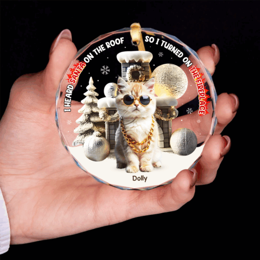 Custom Photo Gifts For Pet Lovers Christmas Ornament, Turned On The Fireplace 01tgpu281024 - Image 8