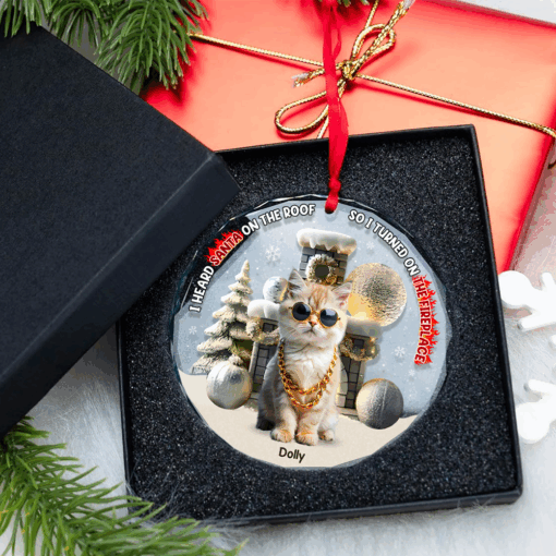 Custom Photo Gifts For Pet Lovers Christmas Ornament, Turned On The Fireplace 01tgpu281024 - Image 9