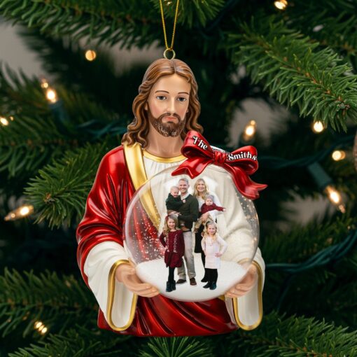 Custom Photo Jesus Ornament - Personalized Gifts For Christian Christmas Ornament 02PGLU031125 - Image 3