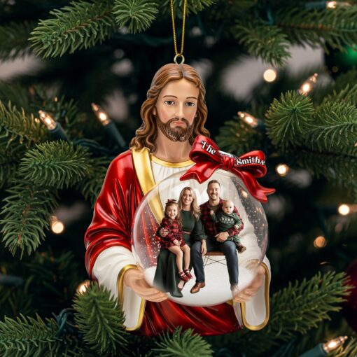 Custom Photo Jesus Ornament - Personalized Gifts For Christian Christmas Ornament 02PGLU031125 - Image 4