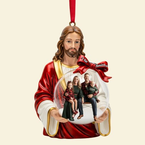 Custom Photo Jesus Ornament - Personalized Gifts For Christian Christmas Ornament 02PGLU031125 - Image 5