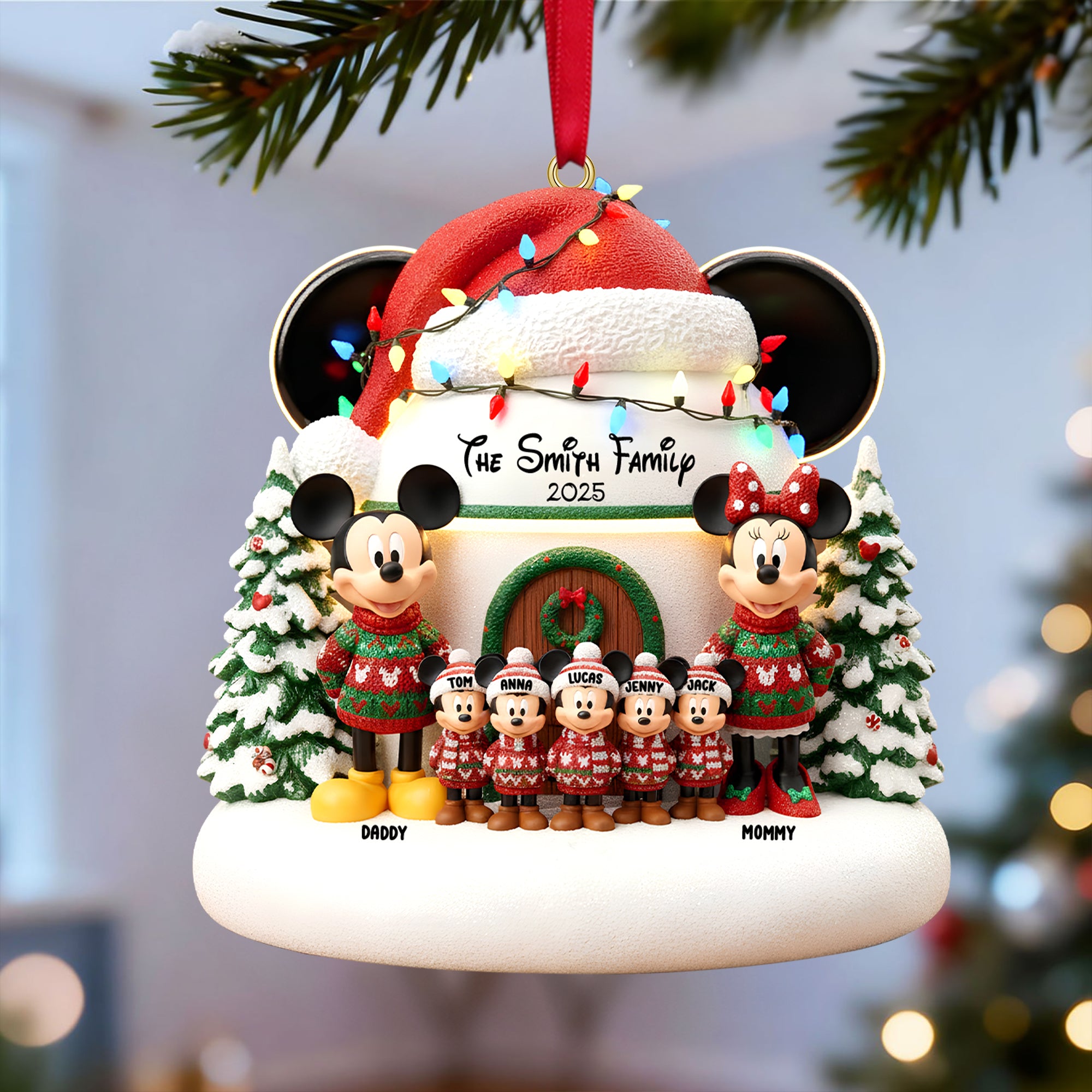 Alternative view of Cute Cartoon Family Personalized Gifts For Family Christmas Ornament 01totn271025