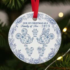 Alternative view of Cute Four Toile Family Ornament - Personalized Gifts For Family 01pgti210825